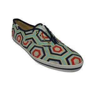 Keds Kate Spade Geometric Canvas Slip On Designer Sneakers Womens 7.5